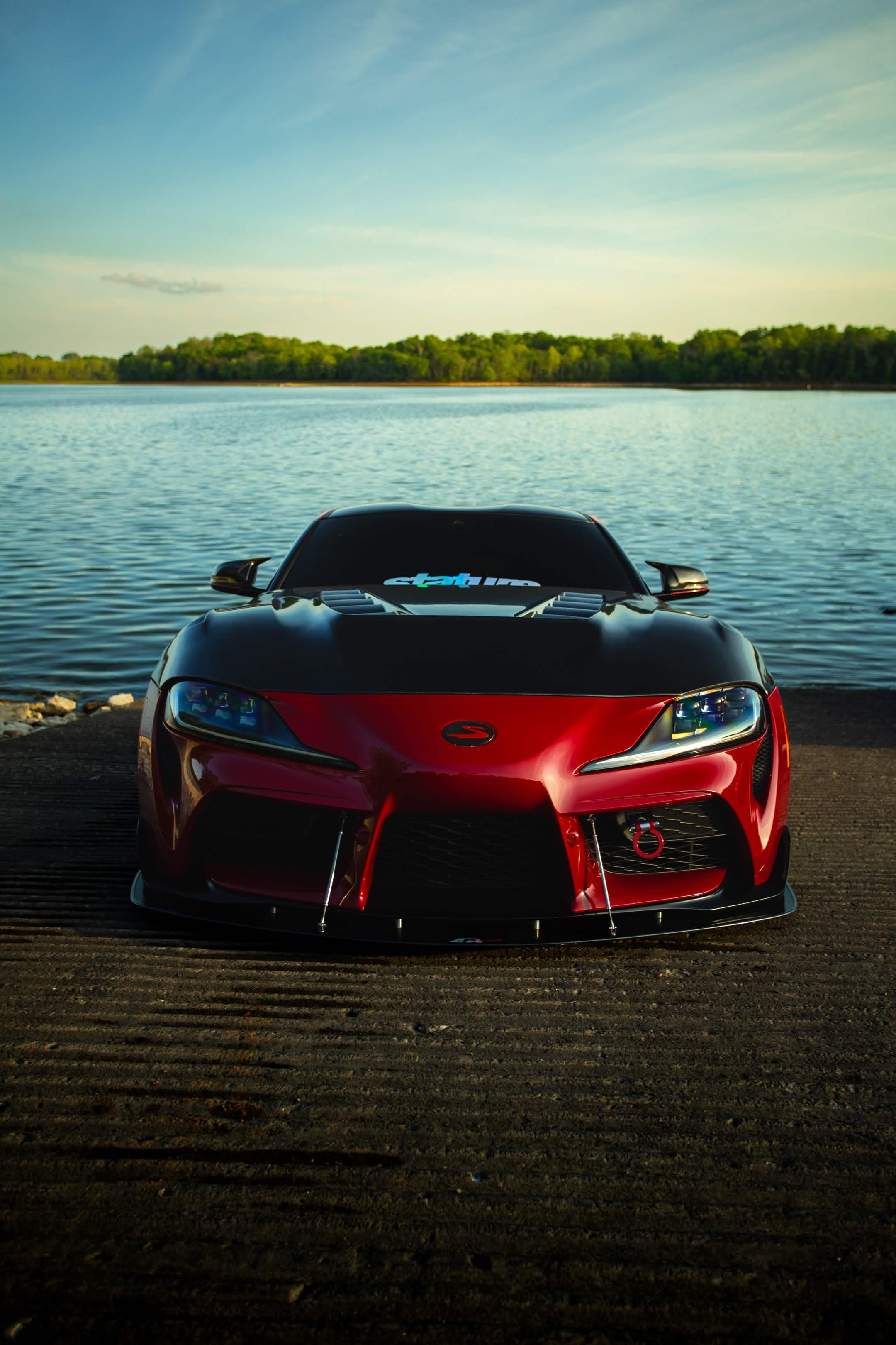 Red Toyota GR Supra MK5 beardedmk5 stature.tm rolling shot