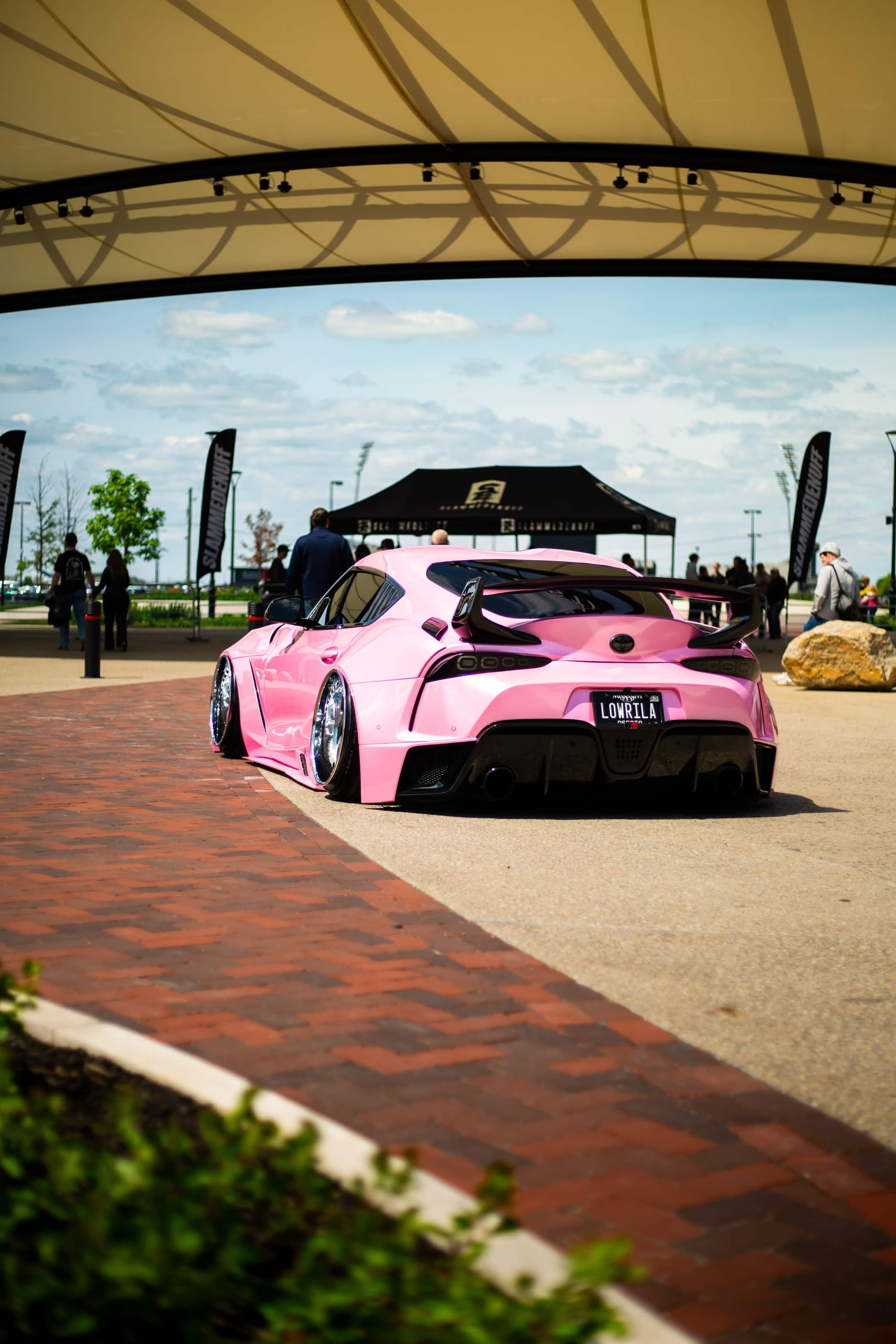 Pink Supra front car show