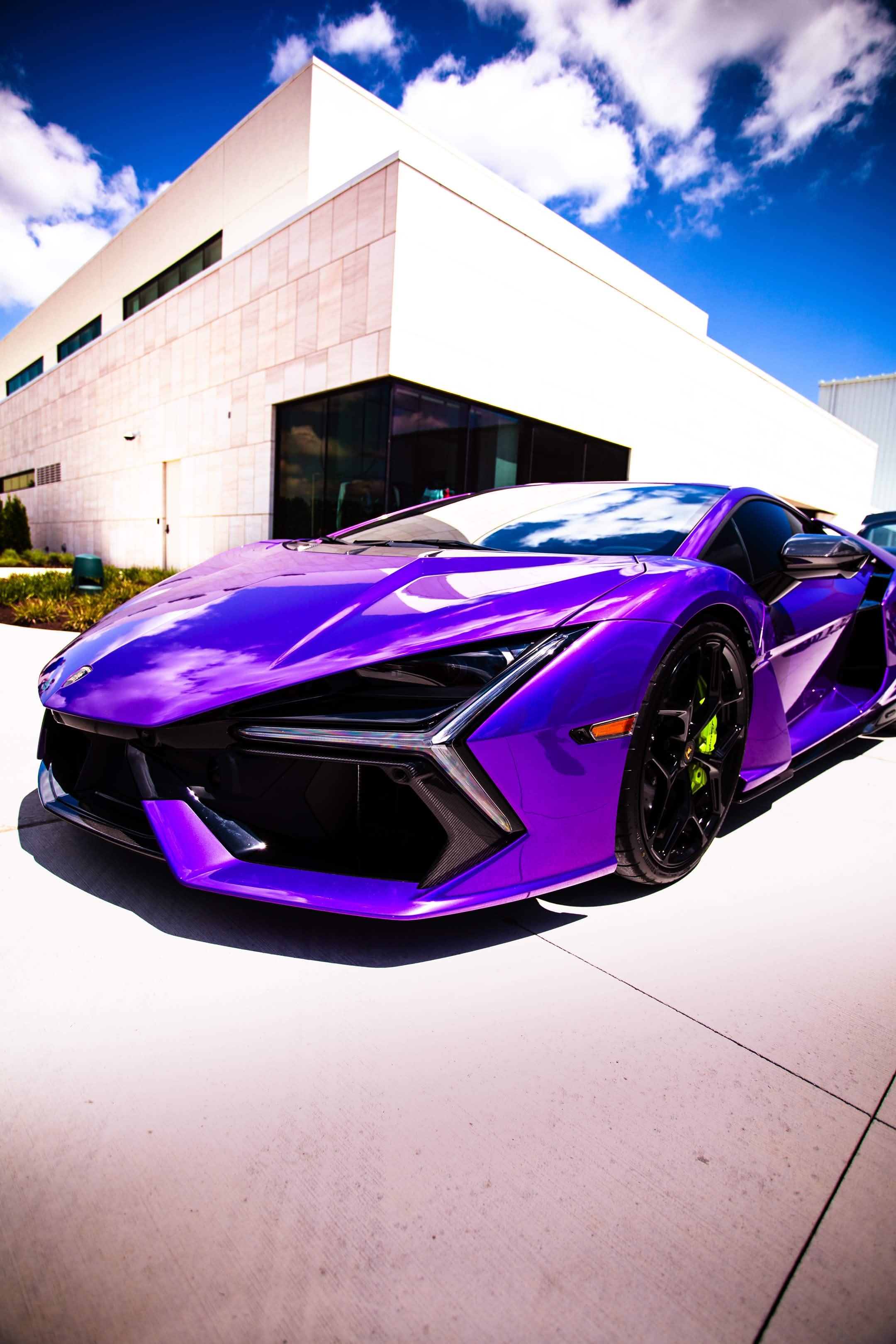 Lamborghini Revuelto purple car show Indianapolis — Welchiani Media