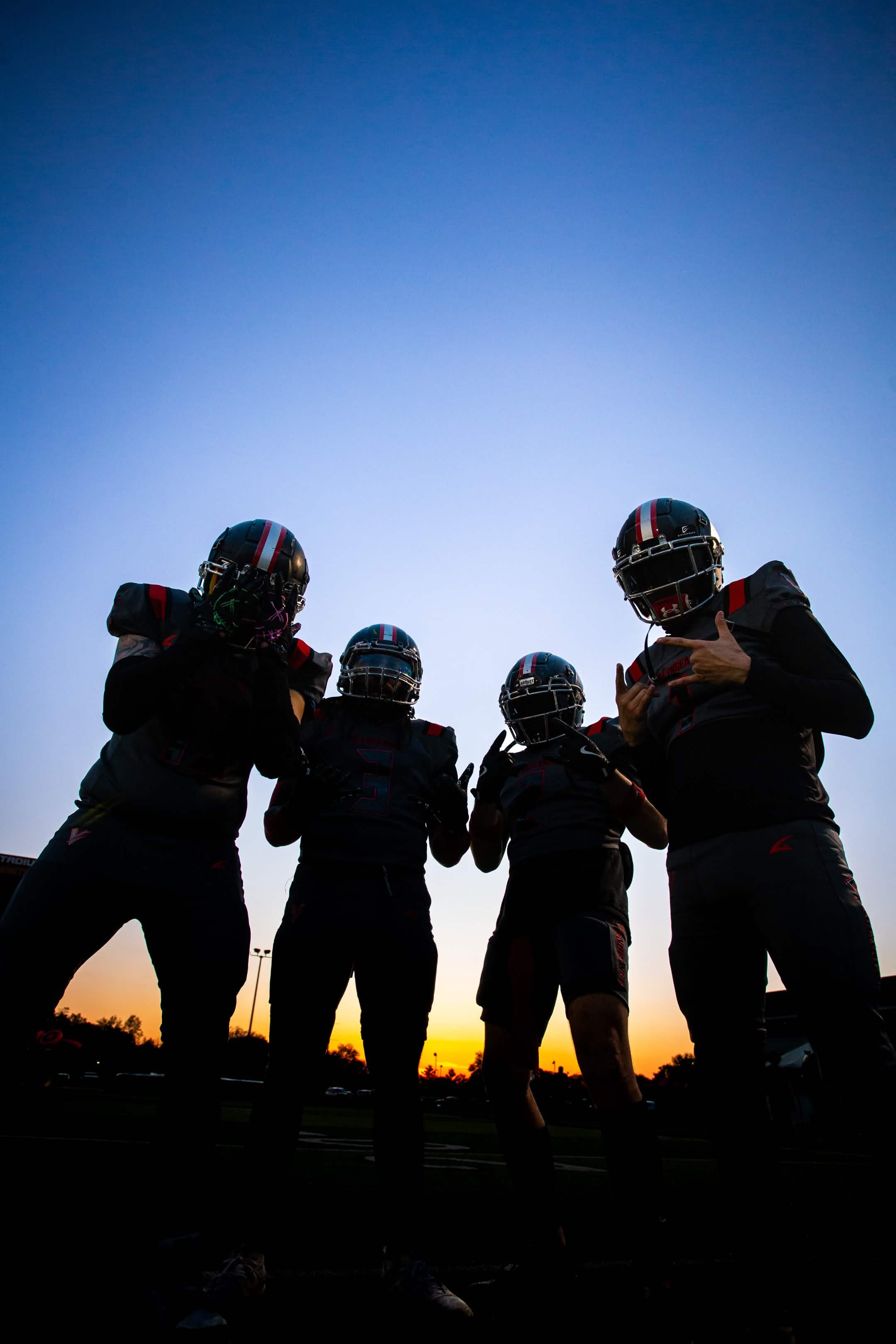Football players silhouette sports photography Indiana Welchiani Media