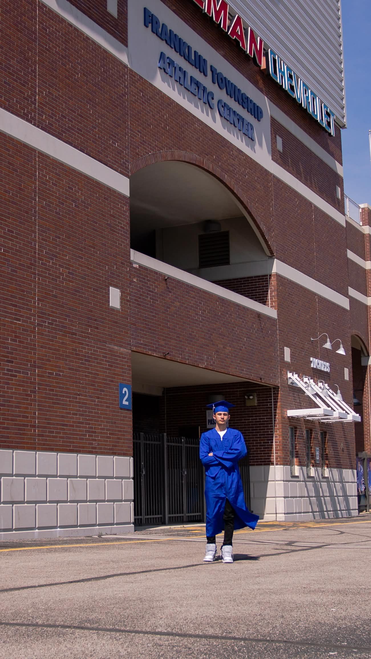 Graduation portrait Franklin Township Athletic Center Indianapolis — Welchiani Media